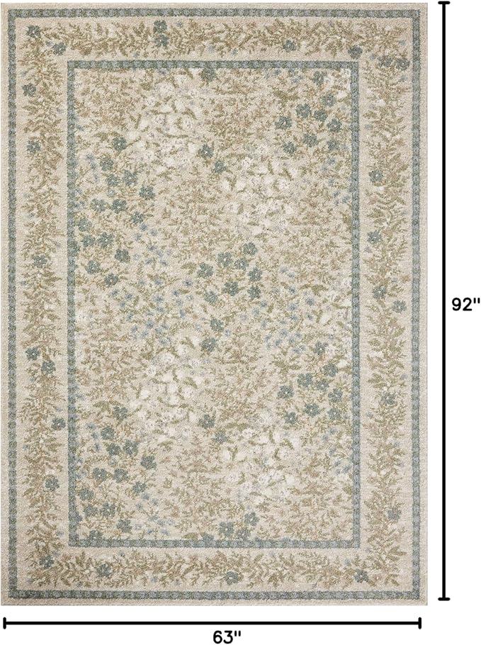 Loloi Rifle Paper Co. Laurel Collection LAU-03 Ivory/Multi 5'-3" x 7'-8" Area Rug