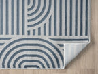 Annabel Modern Geometric Area Rug for Living Room, 8x10 Contemporary Arched Linear Large Gray Rug, High-Low Pile Stain Resistant Carpet for Bedroom, Dining Room or Kitchen (8' x 10', Gray)
