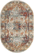 Unique Loom Isabella Collection Area Rug - Adjani (5' 1" x 8' Oval, Ivory/ Beige)