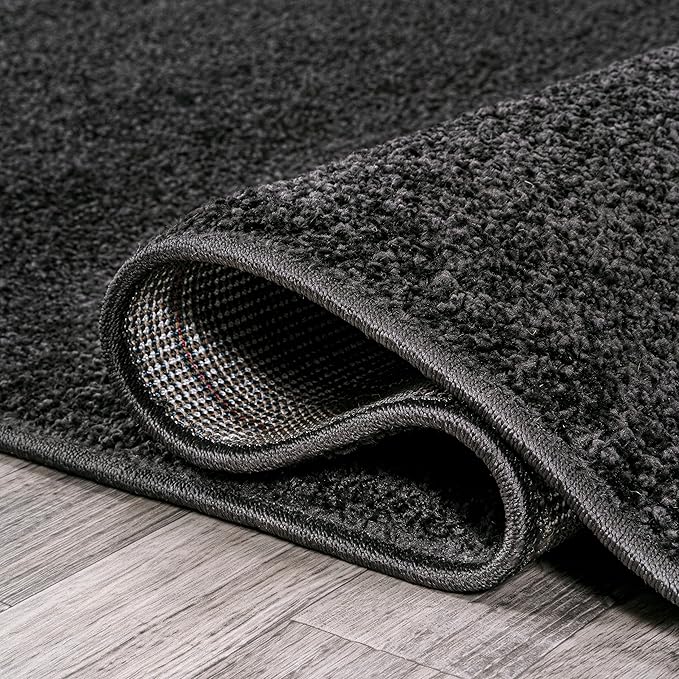 JONATHAN Y Haze Solid Low-Pile Black Runner Rug 2x14, Coastal,Bohemian,Minimalist,Classic, Easy-Cleaning for Living Room,Bedroom,Kitchen,Pet Friendly,Non-Shedding (SEU100I-214)