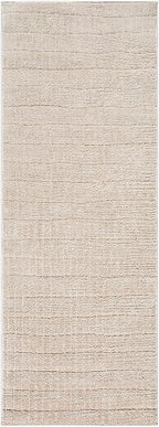Livabliss x Our PNW Home Cascade Minimalist Striped Area Rug, 2'7" x 7'3", Light Brown
