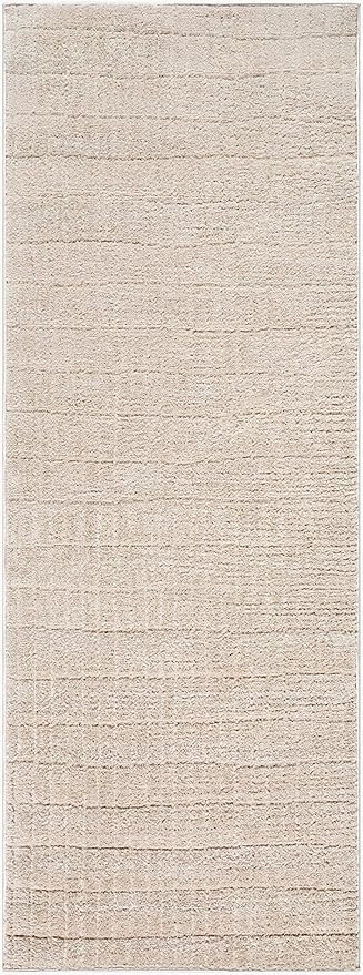 Livabliss x Our PNW Home Cascade Minimalist Striped Area Rug, 2'7" x 10', Light Brown