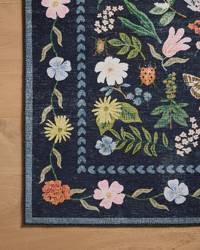 Loloi Rifle Paper Co. Canopy Collection CNP-04 Black 2'-0" x 3'-0" Accent Rug
