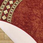 Antep Rugs Alfombras Modern Bordered 2x5 Non-Skid (Non-Slip) Low Profile Pile Rubber Backing Kitchen Area Rugs (Maroon Beige, 2' x 5' Oval)
