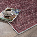Fame Rugs Turkish Rug. Washable Vintage Oriental Antique Inspired Traditional Doormat Small Modern Area Rugs Luxury Entryway Entry Bedroom Bathroom Kitchen (395RR, 2' x 3')