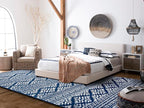 SAFAVIEH Area Rug 10x13 - Tulum Collection - Large - Navy & Ivory, Moroccan Boho Tribal Design, Non-Shedding & Easy to Clean, Ideal for Living Room, Bedroom, Dining Space (TUL272N)