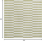 Unique Loom Outdoor Striped Collection Area Rug - Striped (6' 1" Square Green/Ivory)