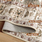 Tangsoo 2x6 Washable Runner Rug for Hallways, Non Slip Vintage Rugs, Soft Low Pile Long Rug, Print Distressed Turmeric Carpet Runners for Kitchen Bedroom Entryway Bathroom Living Room