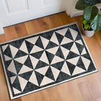Rugshop Geometric Diamond Washable Non Slip Area Rug 2' x 3' Cream