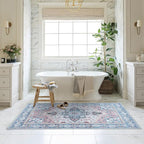 Washable Area Rug. Modern Farmhouse. Vintage. Turkish. Bohemian. Distressed. Oriental. Traditional. Rugs for Living Room. Dining. Bedroom. Office. Entryway. Foyer. (861NT, 9'5" x 14')