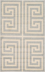 Unique Loom Athens Collection Classic Geometric Modern Border Design Area Rug (3' 3 x 5' 3 Rectangular, Gray/ Beige)