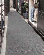 Color&Geometry Door Mat 2'2"x7'11" Runner Rug with Rubber Backing, Non Slip Washable Hallway Kitchen, Carpet Runners for Hallway Living Room Bedroom, Light Grey (Rolled-up NO Creases)