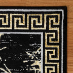 GLORY RUGS Area Rugs Marble 5X7 Black Gold Carpet Modern Abstract Rug Living Room Dining Bedroom Rug