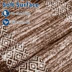 GarveeHome Large Washable Rug 9x12 Modern Geometric Non Slip Distressed Bordered Printed Rug, Soft Non Shedding Indoor Carpet, Low Pile Thin Foldable Mats for Open Spaces Offices, Brown