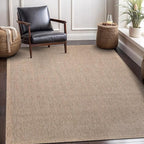 CAMILSON Easy Jute Rug 6x9, Indoor Outdoor Natural Color Fiber Area Rugs for Living Room Patio and Bedroom Rug Herringbone Seagrass Woven Design Easy-Cleaning, Washable Outside Carpet Alfombras 6 x 9