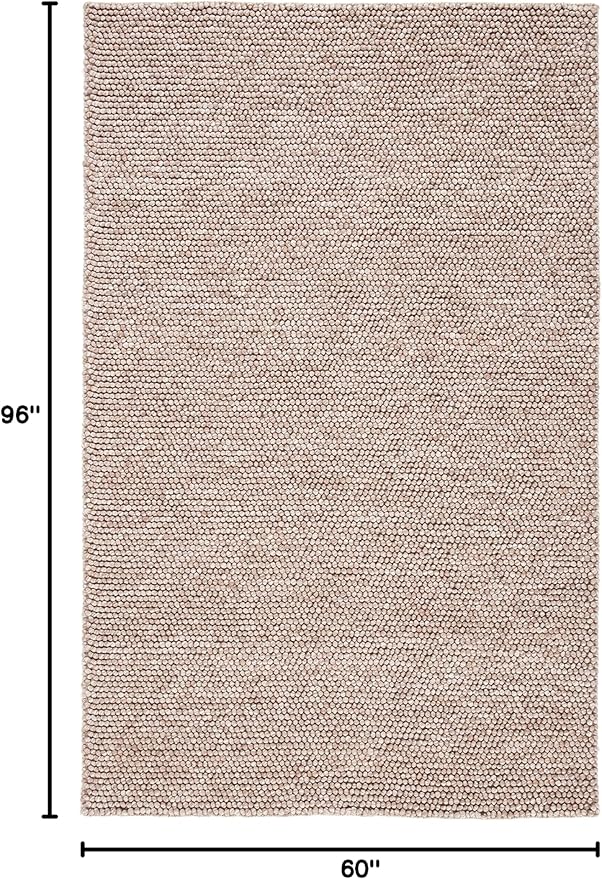 SAFAVIEH Area Rug 5x8 - Natura Collection - Brown, Handmade Wool Blend, Textured Design, Ideal for Living Room, Bedroom, Dining Space (NAT620T)
