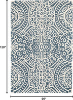 Dash and Albert Temple Wool Area Rug - 7.5 X 9.5 Ink Geometric Hand Micro Hooked Accent Rug - Durable, High Traffic Areas Hallway, Living Room, Stairs - Premium Luxury Hotel Quality Soft Breathable