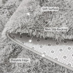Beglad Fluffy Large Area Rugs 6x9 Feet, Modern Minimalist Style Shag Fuzzy Rugs, Non-Slip Indoor Carpet Soft Rugs for Kids Room, Bedroom & Living Room, Grey