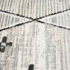 Abani Viva Cream & Grey Area Rug 4' x 6' for Living Room, Bedroom - Farmhouse Diamond Pattern - Durable & Easy to Clean