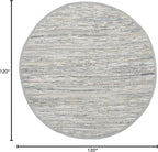 SAFAVIEH Rag Rug Collection 10' Round Grey RAR121A Handmade Boho Stripe Cotton Area Rug