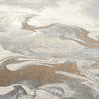 Abani Regal Beige Grey Area Rug for Living Room, Bedroom - Swirl Abstract Pattern - 2' x 3' - Durable & Easy to Clean