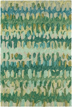 Dash and Albert Paint Chip Wool Area Rug - 3' x 5' Moss Graphic Hand Micro Hooked Accent Rug - Durable, High Traffic Areas Hallway, Living Room, Stairs