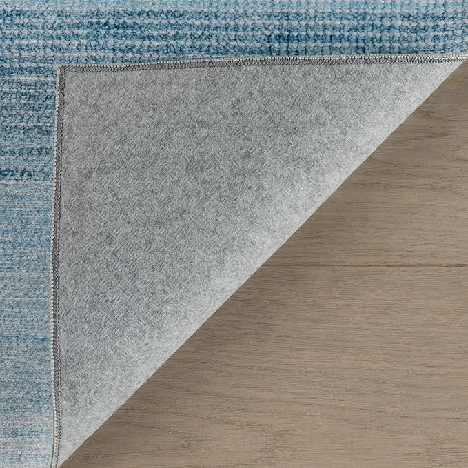 Dash & Albert Pandora Blue Machine Washable Rug, Runner-2.5 X 8 Feet, Blue Abstract Pattern