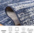 SAFAVIEH Adirondack Collection Area Rug - 4' Square, Navy & Grey, Modern Ombre Design, Non Shedding & Easy to Clean, Ideal for Living Room, Bedroom, Office, Dining Space (ADR113E)