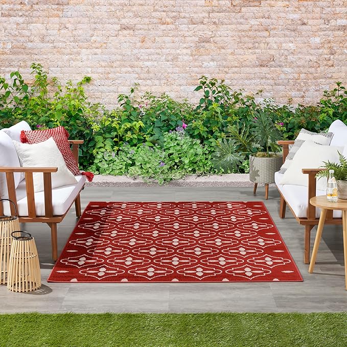 Nourison Home Nourison Essentials Brick Ivory 4' x 6' Area Rug - Easy Clean, Non Shedding, Bed Room, Living Room, Dining Room, Kitchen (4' x 6')