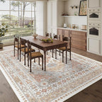 zesthome 10x12 Area Rugs,Stain Resistant Washable Rug,Ultra-Thin Rugs for Living Room,Bedroom,Non-Slip Backing Home Decor Large Area Rug (Orange,10'x12')
