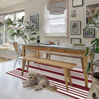 KOZYFLY Striped Outdoor Rug 3x5 Ft Red and White Christmas Front Door Rug Woven Area Rug Washable Doormats Indoor Entrance Mat for Kitchen Entryway Patio Front Porch Holiday Decor