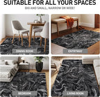 Rugshop Abstract Marble Shag Area Rug Anthracite Dark Gray 7' 10" x 10' Perfect for Large Living Rooms, Dining Areas, or Master Bedrooms