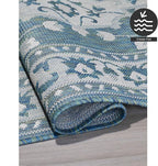 FH Home Flat Woven Outdoor Rug - Waterproof, Easy to Clean, Stain Resistant - Premium Polypropylene Yarn - Vintage - Patio, Deck, Porch, Balcony, Laundry - Shiraz - Ocean - 3ft 11 in x 5ft 6in