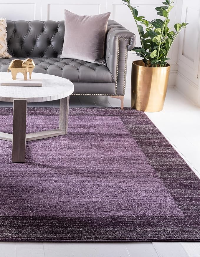 Rugs.com Angelica Collection Rug – 8 Ft Square Violet Medium Rug Perfect for Living Rooms, Kitchens, Entryways