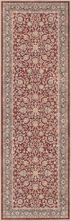Well Woven Asha Rome Red 2'3" x 7'3" Runner Rug - Oriental Floral Pattern, Easy Clean, Floor-Friendly Backing - for Hallway, Entryway, and Kitchen