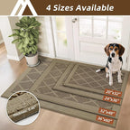 COSY HOMEER Non-Slip Door Mat 24"x36", Entryway Rugs Low Profile Absorbent Dirt Trapper Doormat for Front Entrance, Washable Polypropylene Entry Mat (Beige)