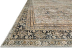 Loloi Layla Collection LAY-03 Olive/Charcoal 2'-6" x 12'-0" .13" Thick Runner Rug, Soft, Durable, Vintage Inspired, Distressed, Low Pile, Non-Shedding, Easy Clean, Printed, Living Room Rug