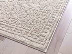 Well Woven Harlow Collection Cloud Medallion Ivory - Modern Tribal Minimalist 2x3 (2'3" x 3'11") Accent Mat Rug - Ideal for Entryway & Kitchen - Durable, Stain Resistant & Easy to Clean