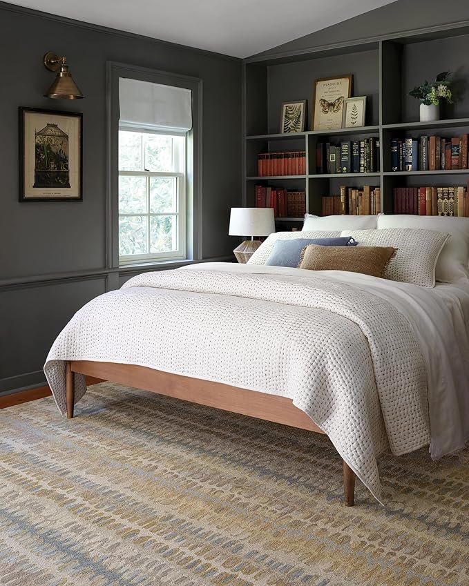 Dash and Albert Paint Chip Wool Area Rug - 6' x 9' Neutral Graphic Hand Micro Hooked Accent Rug - Durable, High Traffic Areas Hallway, Living Room, Stairs