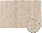 REDEARTH · Jute Cotton Area Rug - 2'x3' Rectangular Rug, Sustainable Handwoven, Non-Shedding, Soft & Durable – Reversible, Neutral Tones for Home Décor in Living Room, Dining Room, Bedroom