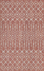 Unique Loom Outdoor Trellis Collection Area Rug - Tribal Trellis (3' 3" x 5' 3" Rectangle, Rust Red/ Ivory)