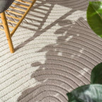 Paco Home Modern Area Rug with Raised Curved Line Pattern – Minimalist Design in Cream, Size: 4' x 5'7"