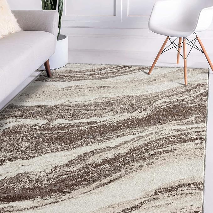 LUXE WEAVERS Lagos Collection 7983 Brown 6x9 Art Deco Geometric Area Rug