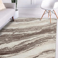 LUXE WEAVERS Lagos Collection 7983 Brown 5x7 Art Deco Geometric Area Rug
