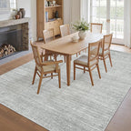 Art&Tuft Washable Rugs 8x10, Area Rugs for Living Room - Non Slip and Stain Resistant Soft Thin Low Pile 8x10 Rug for Bedroom, Dining Room, Kitchen, Office, Grey