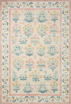 Loloi Rifle Paper Co. Eden Collection EDE-01 Mughal Rose Blush 2'-0" x 5'-0" Accent Rug feat. CloudPile™