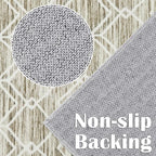 jinchan Moroccan Runner Rug 3x7 - Kitchen Machine Washable Runner Rug Modern Geometric Low-Pile Lightweight Non-Slip Carpet for Entryway Hallway Laundry Room Bedroom Bedside (3x7ft, Taupe)