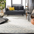 SAFAVIEH Adirondack Collection X-Large Area Rug - 11' x 15', Ivory & Light Blue, Modern Distressed Design, Non-Shedding & Easy Care, Ideal for High Traffic Areas in Living Room, Bedroom (ADR131T)