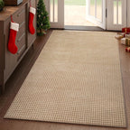 Boho 3x5 ft Washable Area Rug Entryway Runner for Kitchen, Non Slip Woven Hallway Rugs Kitchen Mats for Floor Hall Rug Indoor Door Mat Carpet for Backdoor Bedroom Living Room, Easy Clean, Brown
