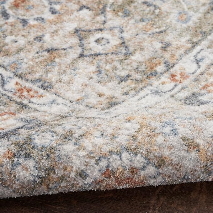 Nourison Home Astra Machine Washable Gold Grey 6'7" x 9' Area Rug - Easy Clean, Non Shedding, Bed Room, Living Room, Dining Room, Kitchen (7' x 9')